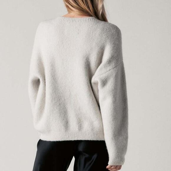 Lauren Manoogian New Suri Alpaca Long Sleeve Crewneck Sweater Celadon Size 1 NWT - Picture 3 of 16